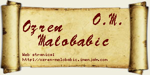 Ozren Malobabić vizit kartica